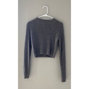 Brandy Melville Grey Cropped Sweater One Size